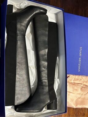 Stuart Weitzman Black City Block Knee Boots